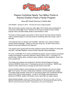 Players Contribute Nearly Two Million Points to Arizona Charlieʼs