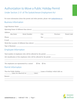 Authorization to Move a Public Holiday Permit