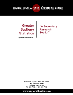 Greater Sudbury Statistics