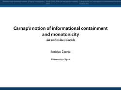 Carnap`s notion of informational containment and monotonicity