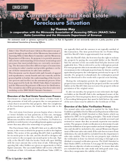 The Current Residential Real Estate Foreclosure Situation