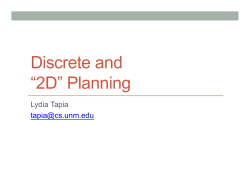 Discrete and &ldquo;2D&rdquo; Planning