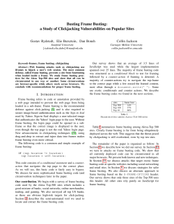 Busting Frame Busting: a Study of Clickjacking