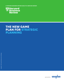 the new game plan for strategic planning