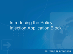 Introducing the Policy Injection Application Block