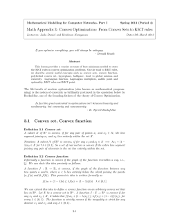 Math Appendix 3: Convex Optimization: From Convex Sets to KKT