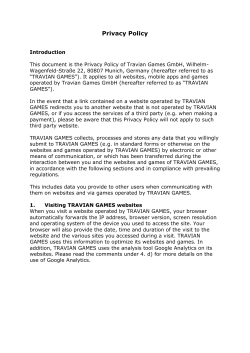 Privacy Policy - Travian Games GmbH