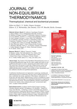 JOURNAL OF NON-EQUILIBRIUM THERMODYNAMICS