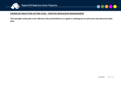 exemplar induction action plan * positive behaviour management