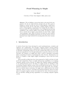 Proof Planning in Maple