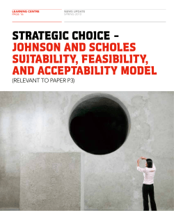 Strategic choice &ndash; JohnSon and ScholeS Suitability