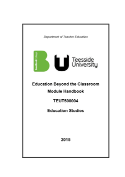 Education beyond the classroom Handbook 2015