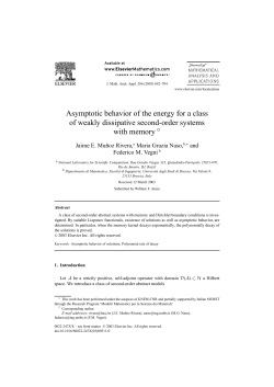 Asymptotic behavior of the energy for a class of weakly dissipative