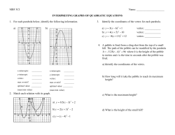 Practice with Quadratics &ndash; worksheet