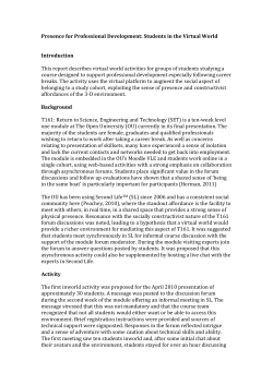 Presence for professional development: students in the virtual world