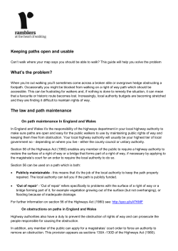 Keeping paths open and usable