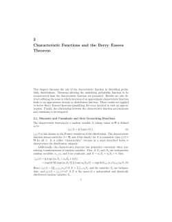2 Characteristic Functions and the Berry&ndash;Esseen - Beck-Shop