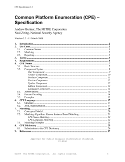 CPE Specification 2.2 release candidate