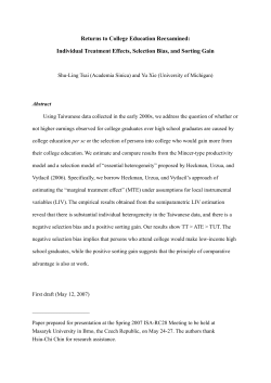 Individual Treatment Effects, Selection Bias and Sorting Gain
