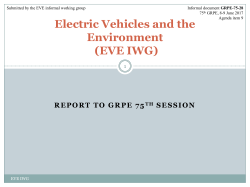 Electric Vehicles and the Environment (EVE IWG)