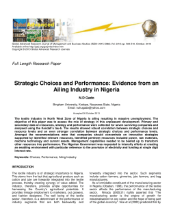 Strategic Choices and Performance