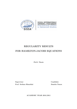 REGULARITY RESULTS FOR HAMILTON