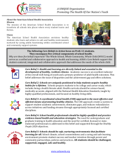 Core Beliefs - American School Health Association
