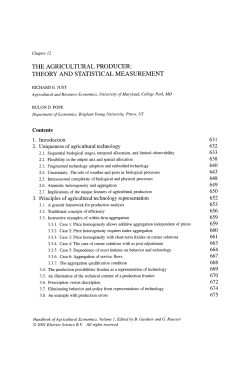 THE AGRICULTURAL PRODUCER: THEORY AND STATISTICAL