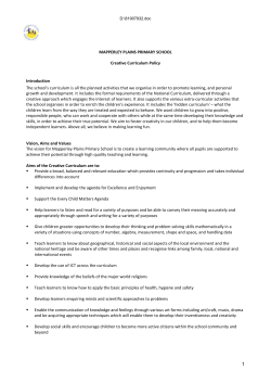 Creative Curriculum 2013 - Mapperley Plains Primary School