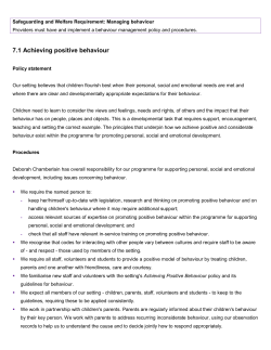 7.1 Achieving positive behaviour - White Hill Pre-School