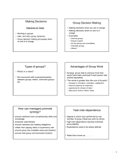 Making Decisions Group Decision Making Types of groups