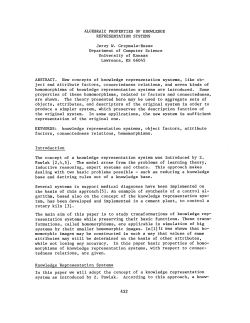 ALGEBRAIC PROPERTIES OF KNOWLEDGE REPRESENTATION