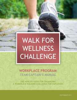 Team Captain Manual - Walk for Wellness