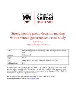 Strengthening group decision making within shared governance: A
