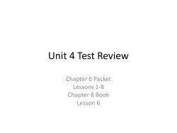 Unit 4 Test Review - School District #308