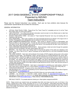 2017 GHSA BASEBALL STATE CHAMPIONSHIP FINALS Presented
