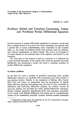 Problems Solved and Unsolved Concerning Linear and Nonlinear
