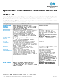 Alternative Drug List