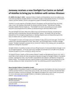 Janeway receives a new Starlight Fun Centre on behalf of Astellas
