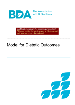 Model for Dietetic Outcomes - British Dietetic Association