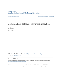 Common Knowledge as a Barrier to Negotiation
