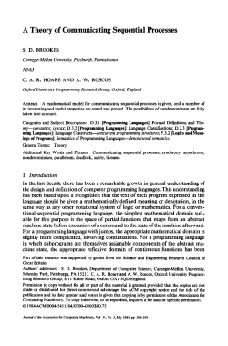 A Theory of Communicating Sequential Processes