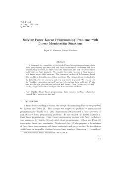 Solving Fuzzy Linear Programming Problems with