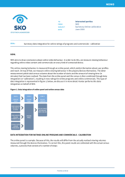 Summary SKO Data Integration - Calibration