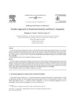 Another approach to linearized elasticity and Korn`s inequality