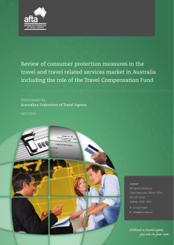 Australian Federation of Travel Agents (AFTA) &ndash; Submission to