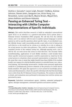Passing an Enhanced Turing Test - Electronic Visualization Laboratory
