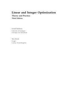 Table of contents - Linear and Integer Optimization