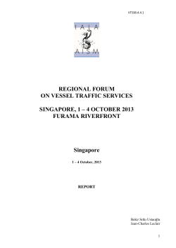 REGIONAL FORUM ON VESSEL TRAFFIC SERVICES SINGAPORE, 1