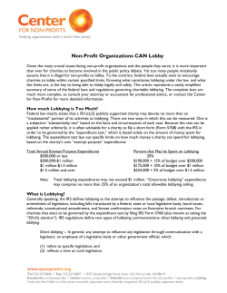 Non-Profit Organizations CAN Lobby